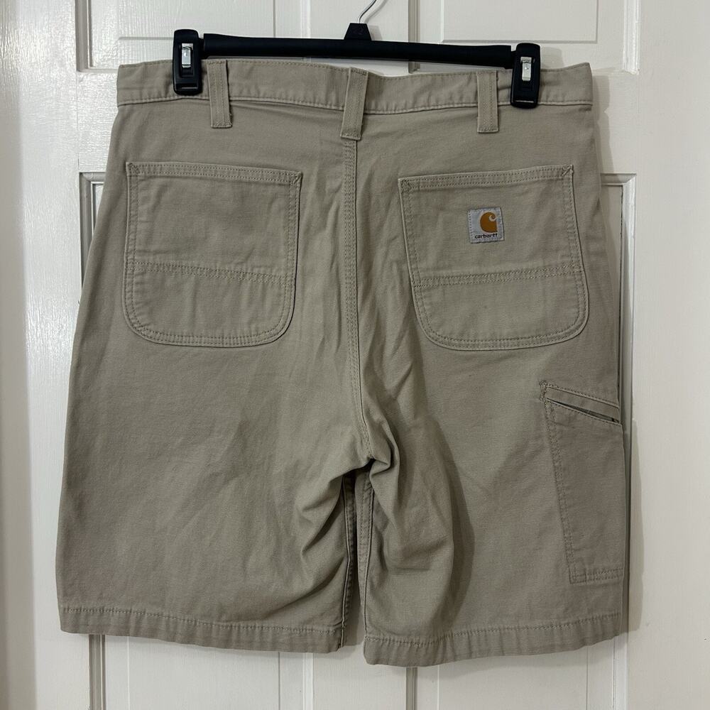 Carhartt Relaxed Fit Canvas Carpenter Utility Work Shorts Sz‎ 34 Beige 10 in. - Picture 3 of 4
